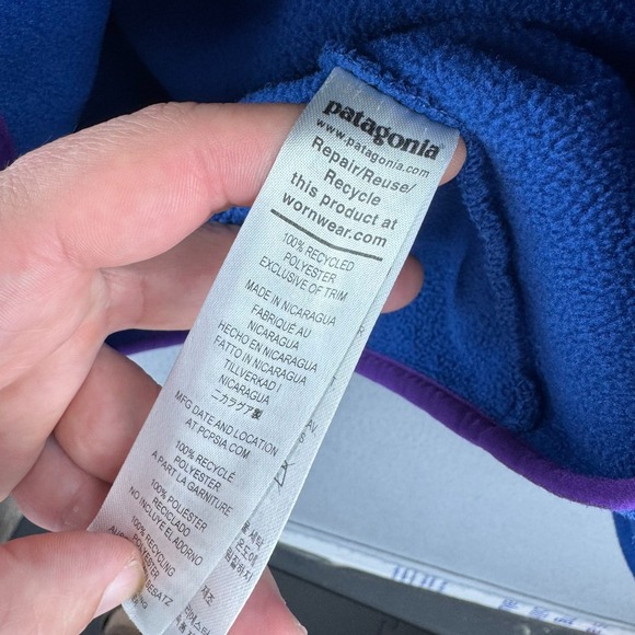 Patagonia Synchilla Snap T Sweater Mens Small Blue Fleece Pullover - Picture 9 of 16